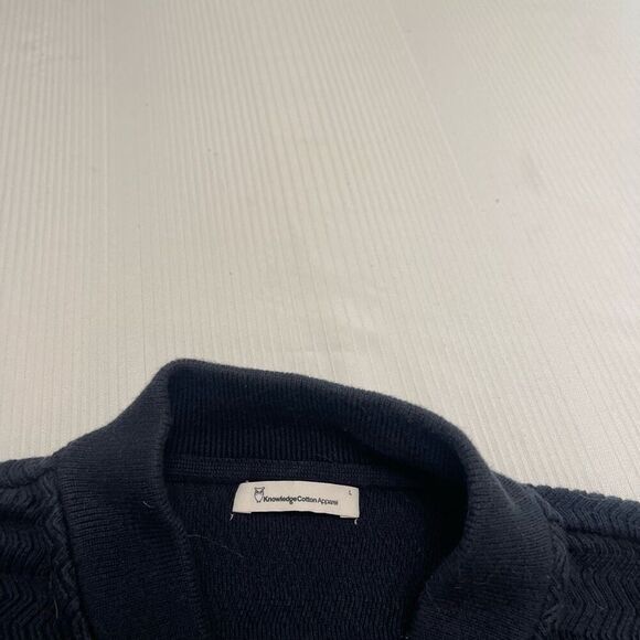 Knowledge Cotton Apparel Navy Blue Zip Up Jacket Size Large - Picture 3 of 9